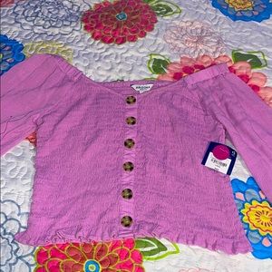 purplish/pink cute cropped blouse